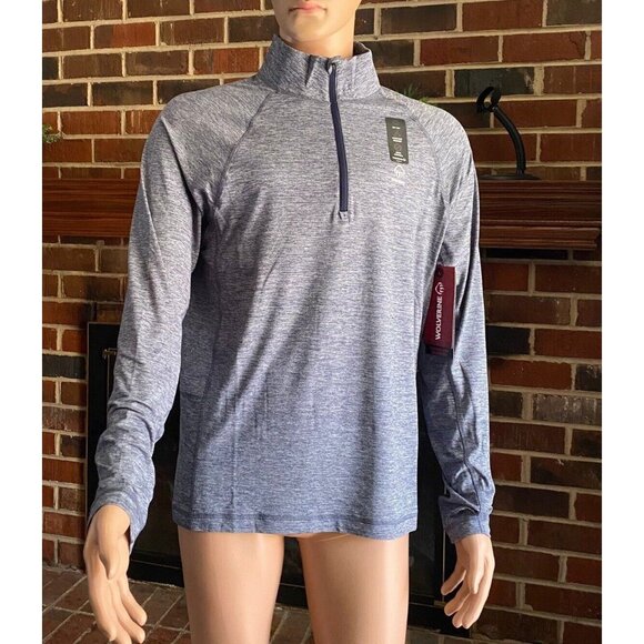 Wolverine Men's Sweatshirts Navy Heather 1/2 Zip Size Small,Outdoor,Sweater New - Picture 3 of 16